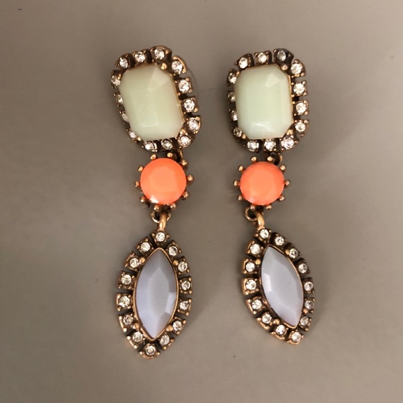 J. Crew Jewelry - J. Crew Sparkly Multicolor Statement Earrings